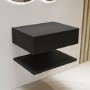 600mm Black Wall Hung Countertop Shelves - Lugo