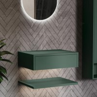 GRADE A2 - 600mm Green Wall Hung Countertop Shelves - Lugo