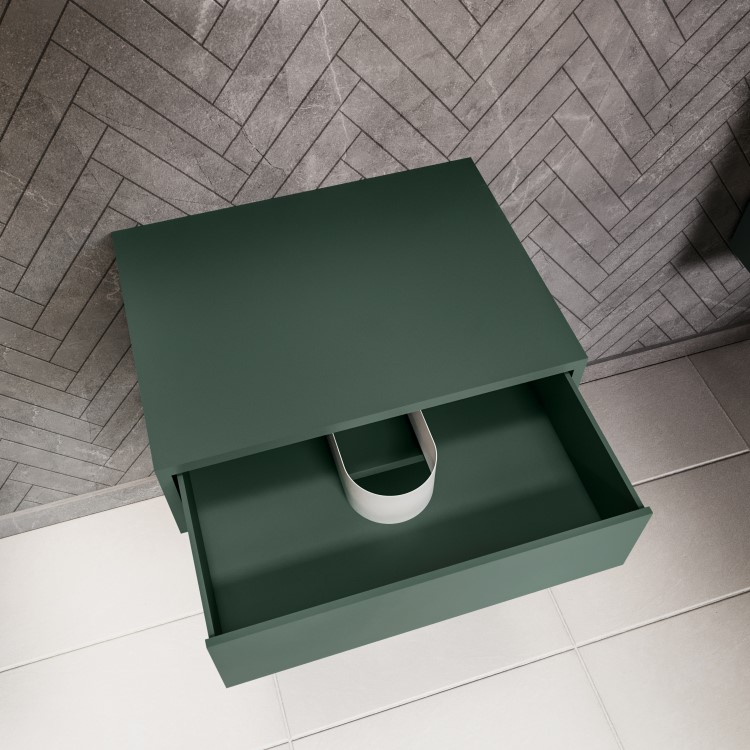GRADE A2 - 600mm Green Wall Hung Countertop Shelves - Lugo