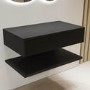 GRADE A2 - 800mm Black Wall Hung Countertop Shelves - Lugo