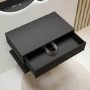 GRADE A2 - 800mm Black Wall Hung Countertop Shelves - Lugo
