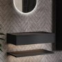 800mm Black Wall Hung Countertop Shelves - Lugo