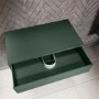 800mm Green Wall Hung Countertop Vanity Unit with Shelf - Lugo