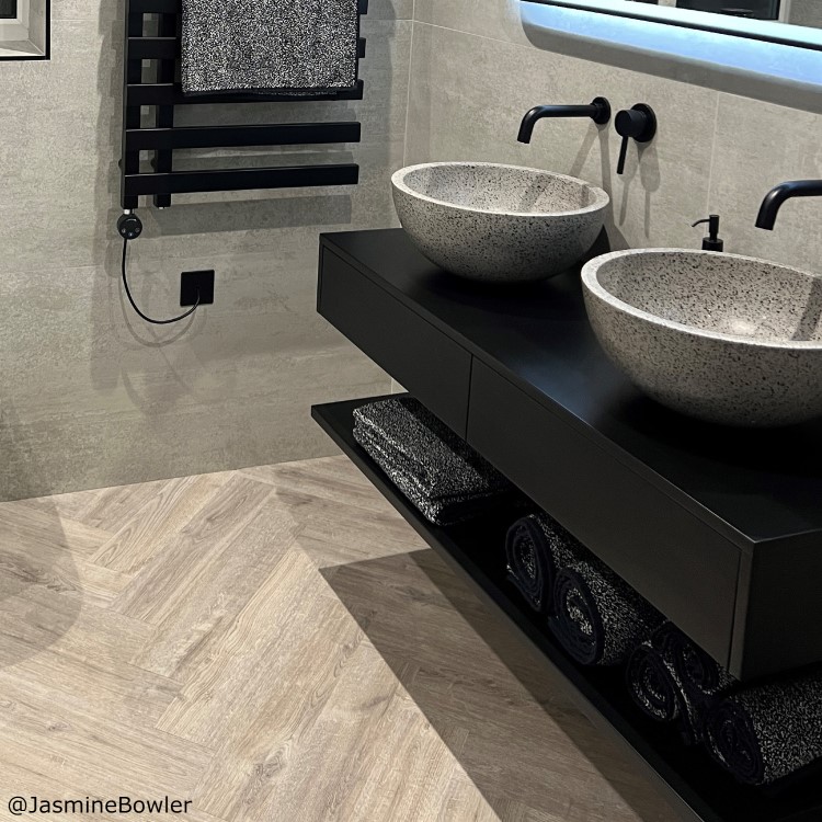 ALMOST PERFECT - 1200mm Black Wall Hung Countertop Basin Shelves - Lugo