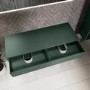 1200mm Green Wall Hung Countertop Double Vanity Unit with Shelf - Lugo