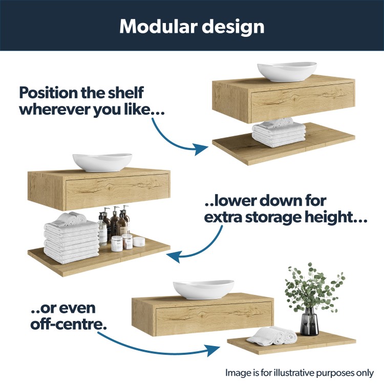1200mm Green Wall Hung Countertop Double Vanity Unit with Shelf - Lugo