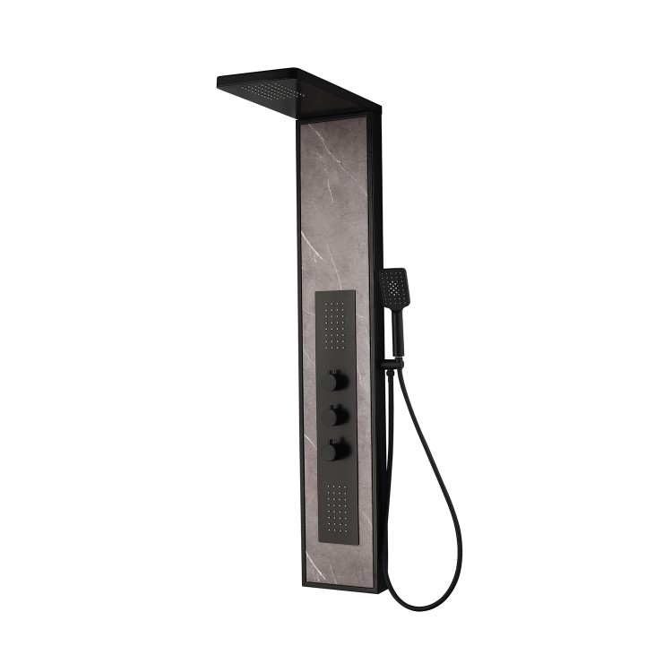 Luni Grey Stone Effect Shower Tower