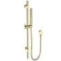 Brushed Brass Round Adjustable Height Slide Rail Kit with Hand Shower - Vance