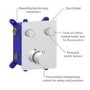 GRADE A2 - Chrome 2 Outlet Concealed Thermostatic Shower Valve with 2 Function Push Button - Vance