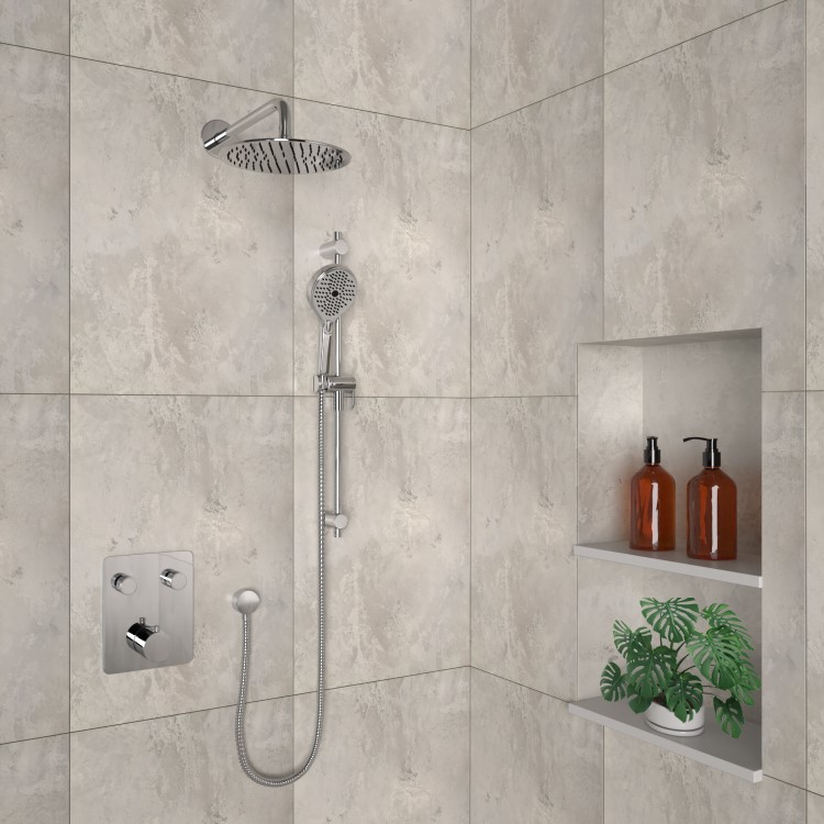 ONLY OPENED - Chrome Push Button 2 Function Shower - Vance
