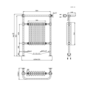 White and Brass Traditional Column Radiator with Towel Rail 952 x 659mm - Regent