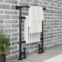 GRADE A2 - White and Black Traditional Column Radiator with Towel Rail 952 x 659mm - Regent