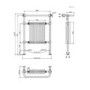White and Black Traditional Column Radiator with Towel Rail 952 x 659mm - Regent
