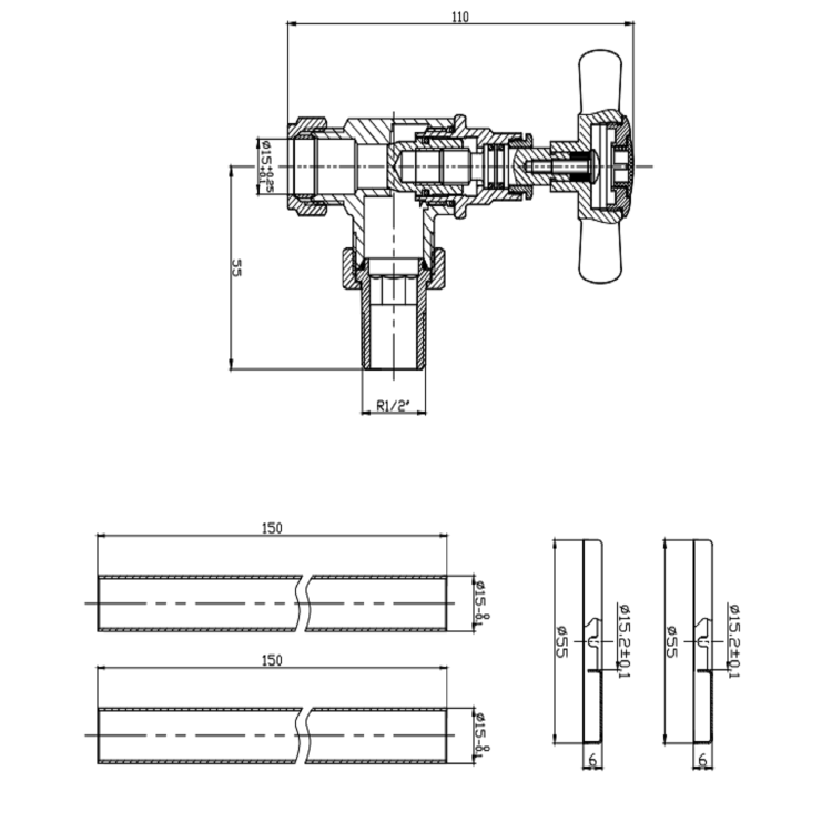 GRADE A1 - Brushed Brass Traditional Angled Radiator Valves