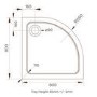 800x800mm Quadrant Shower Tray 45mm - White Acrylic Stone Resin - Pearl