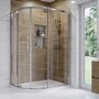 900x760mm Stone Resin Left Hand Offset Quadrant Shower Tray - Pearl
