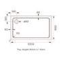 1000x900mm White Acrylic Capped Stone Resin Rectangular Shower Tray 45mm - Pearl