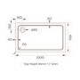 GRADE A1 - 1000x700mm Rectangular Shower Tray - White Acrylic Stone Resin - Pearl