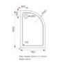 900x760mm White Acrylic Capped Stone Resin Right Hand Offset Quadrant Shower Tray 45mm - Pearl