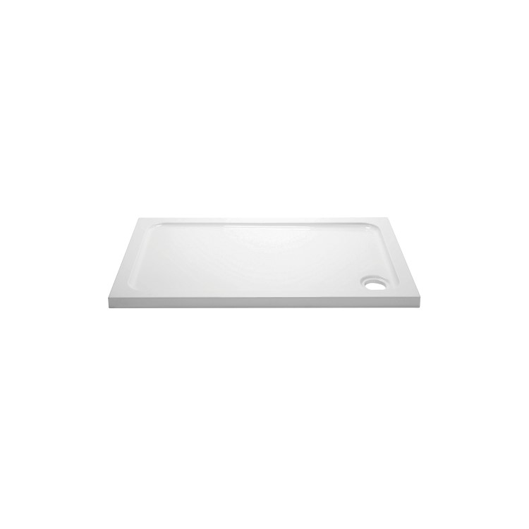 1200x760mm Rectangular Shower Tray - White Acrylic Stone Resin - Pearl
