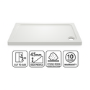 1200x760mm Rectangular Shower Tray - White Acrylic Stone Resin - Pearl