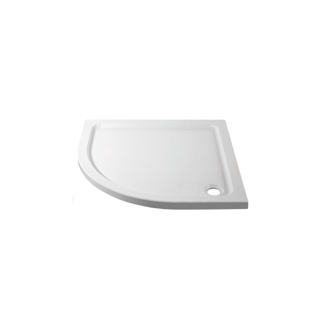 800mm Stone Resin Quadrant Shower Tray - Pearl 