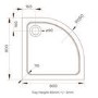 GRADE A1 - 800mm Stone Resin Quadrant Shower Tray - Pearl