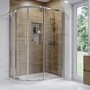 1000x800mm Left Hand Offset Quadrant Shower Tray 45mm - White Acrylic Stone Resin - Pearl