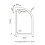 1000x800mm White Acrylic Capped Stone Resin Right Hand Offset Quadrant Shower Tray - Pearl