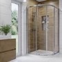 1000x800mm White Acrylic Capped Stone Resin Right Hand Offset Quadrant Shower Tray - Pearl