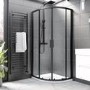1000x800mm White Acrylic Capped Stone Resin Right Hand Offset Quadrant Shower Tray - Pearl