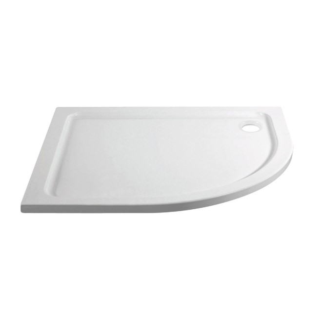 1200x800mm Stone Resin Right Hand Offset Quadrant Shower Tray  - Pearl