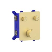 Brass 2 Outlet Concealed Thermostatic Shower Valve with 2 Function Push Button - Vance Brass 2 Outlet Concealed Thermostatic Shower Valve with 2 Function Push Button - Vance