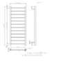 GRADE A2 - Brass Towel Radiator 1200 x 500mm - Sonoran