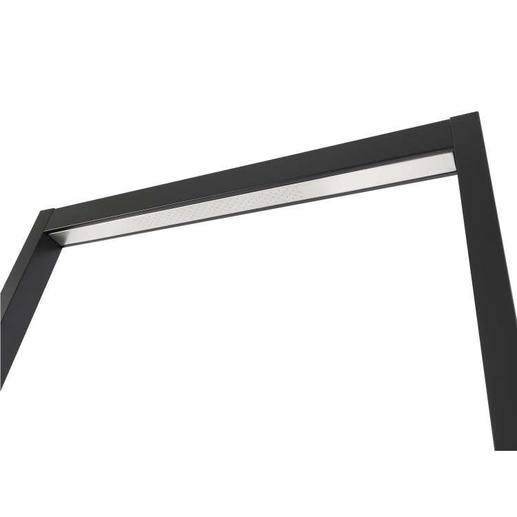 Black Outdoor Shower with Wood Effect Base - Zen