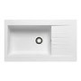 ONLY OPENED - Single Bowl White Composite Kitchen Sink with Reversible Drainer - Essence Amelia