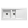 GRADE A1 - Box Opened Essence Amelia 1.5 Bowl White Composite Kitchen Sink with Reversible Drainer
