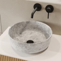 Stone Effect Round Countertop Basin 415mm - Torres Stone Effect Round Countertop Basin 415mm - Torres