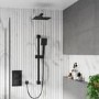 Black 2 Outlet Concealed Thermostatic Shower Valve with Dual Control - Zana