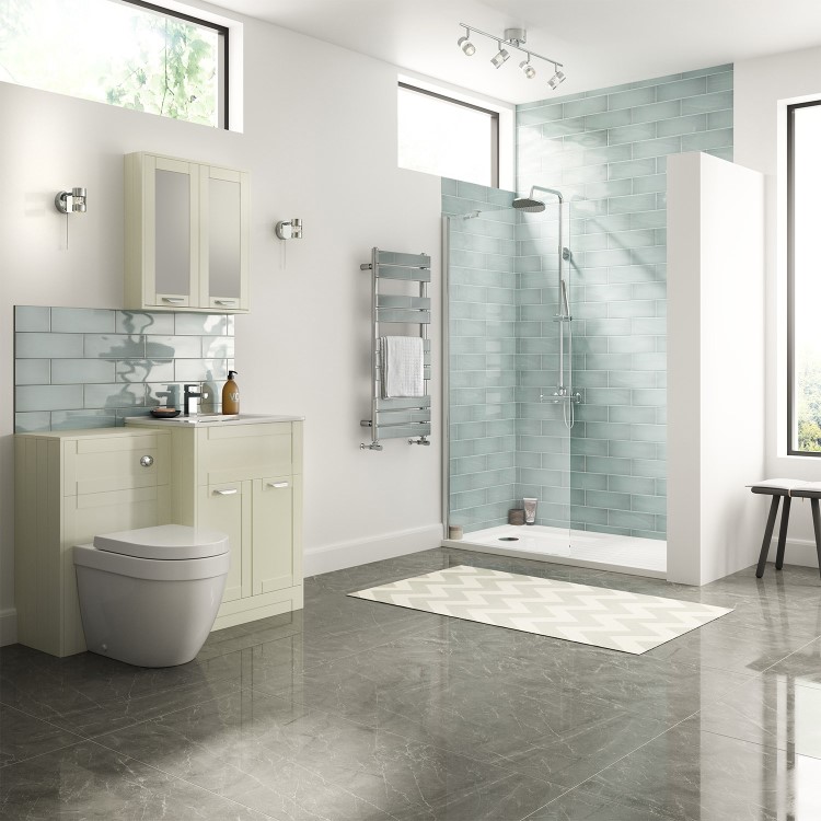 Walk-In Glass Shower Screen 1850 x 900mm - 8mm Glass