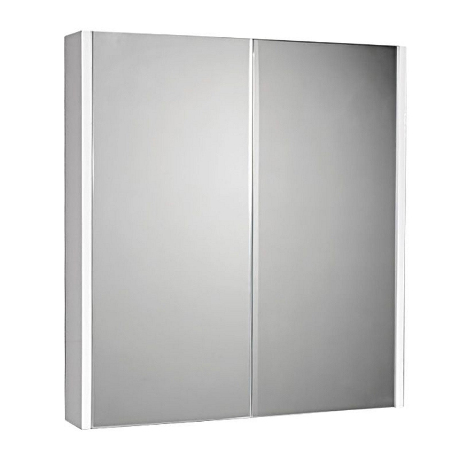 600mm Wall Hung Mirror Bathroom White 2 Door Aspen BeBa