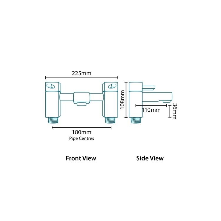GRADE A1 - Chrome Deck Mounted Bath Filler Tap
