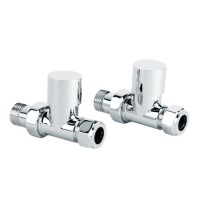 Straight Chrome Radiator Valves - for pipework that comes from the floor