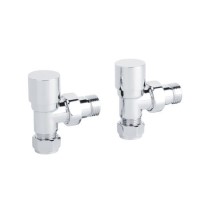 Angled Chrome Radiator Valves - for pipework that comes from the wall Angled Chrome Radiator Valves - for pipework that comes from the wall