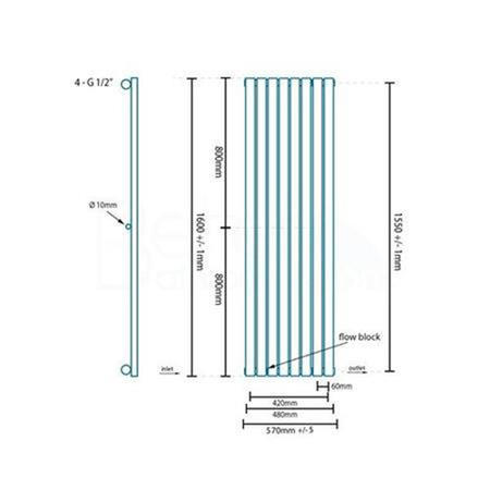 Nevada Beta Heat Single Panel Chrome Radiator - 1600 x 480mm