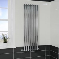 Langham Single Round Panel Chrome Vertical Radiator - 1600 x 535mm  Langham Single Round Panel Chrome Vertical Radiator - 1600 x 535mm