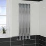 Langham Single Round Panel Chrome Vertical Radiator - 1600 x 535mm 