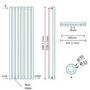 Langham Single Round Panel Chrome Vertical Radiator - 1600 x 535mm