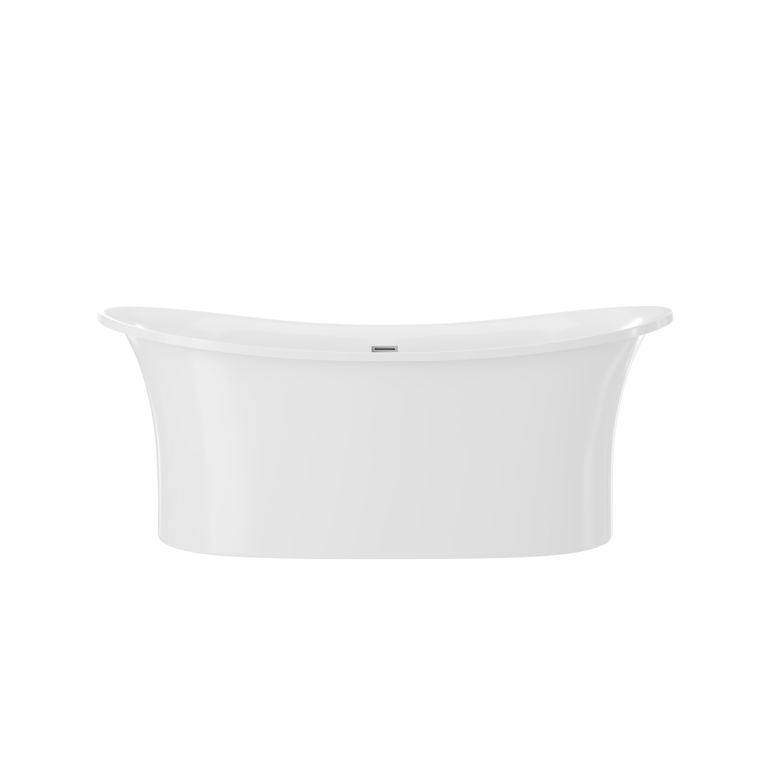 1700mm Freestanding Slipper Bath Double Ended White Acrylic Includes
