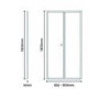 GRADE A2 - Bi-Fold Shower Door - 900mm - 6mm Glass - Aquafloe
